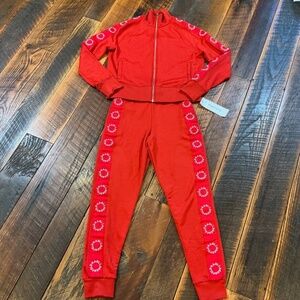 Karl Lagerfeld Paris Red Logo Track Set – Jacket & Joggers – Size Small